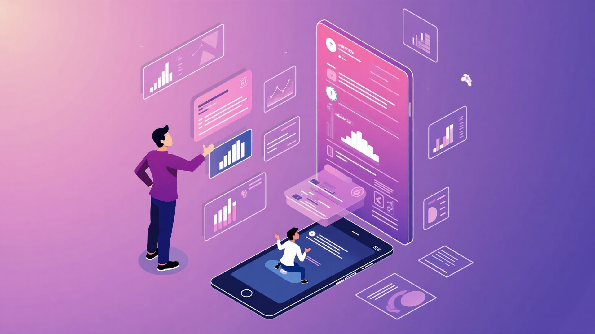 Digital solutions and app development illustration